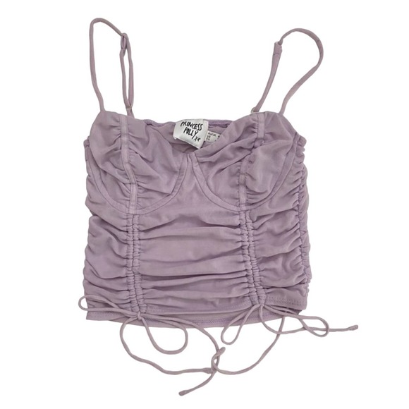 Princess Polly Purple Sheer Bustier Corset Crop Top Tank Top Crop Tank Size 2 - Picture 1 of 3